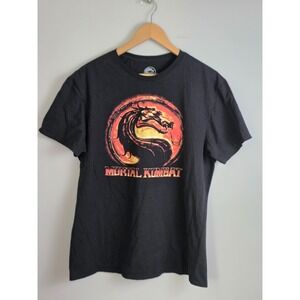 Mortal Kombat Midway Games Men's T-Shirt Size LG 1992 Flames Logo Classic